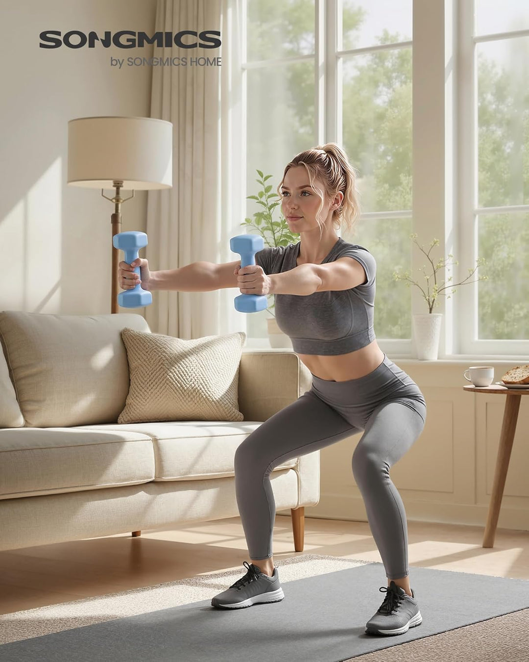 SONGMICS 2 Stück Hexagon Hanteln mit Neoprenbeschichtung für Krafttraining, Fitness, Zuhause 2 x 3 k