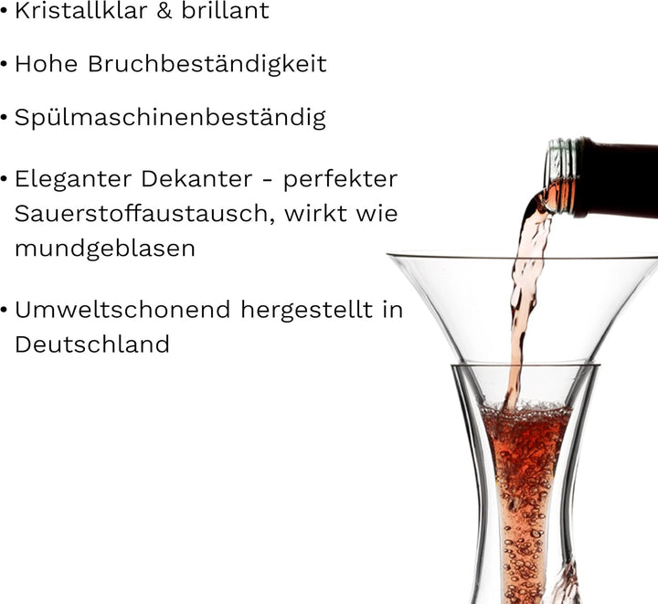 Stölzle Lausitz Dekanter-Tricher Vulkanos Mundgeblasen/Glastrichter für Rotwein Dekanter/Einfüllhilf