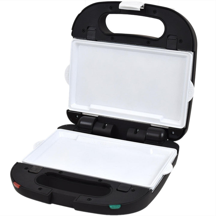 Syntrox Germany Kombigerät mit Wechselplatten SM-1500W Perom, Antihaftbeschichtet, Edelstahl, Schwar