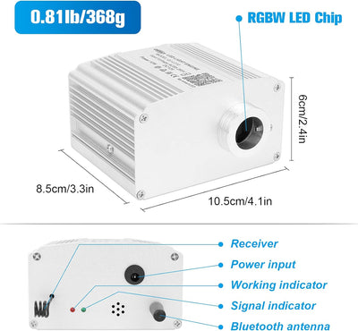 CHINLY Bluetooth 10W RGBW Twinkle LED Fiber Optic Star Deckenleuchte Kit APP/Fernbedienung 450 St¨¹c