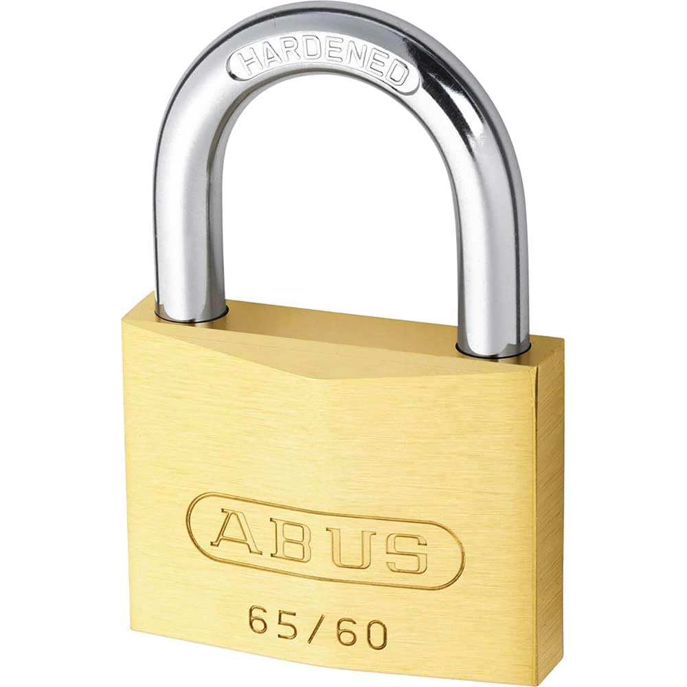 ABUS Vorhängeschloss Messing 65/60 gl.-6601 - gleichschliessend - Kellerschloss, Spindschloss u. v.
