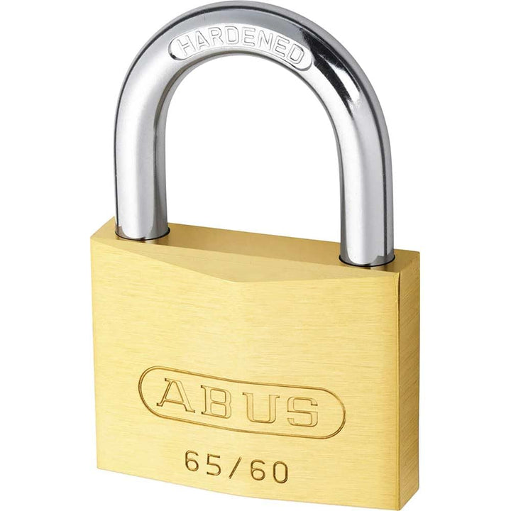 ABUS Vorhängeschloss Messing 65/60 gl.-6601 - gleichschliessend - Kellerschloss, Spindschloss u. v.