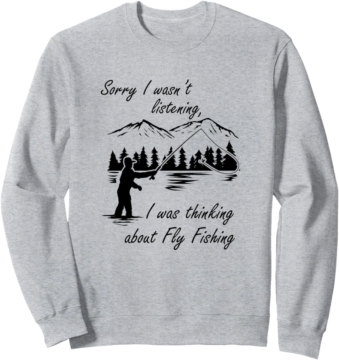 Hobbyfischer Angler Forelle Fliegenfischen Sweatshirt