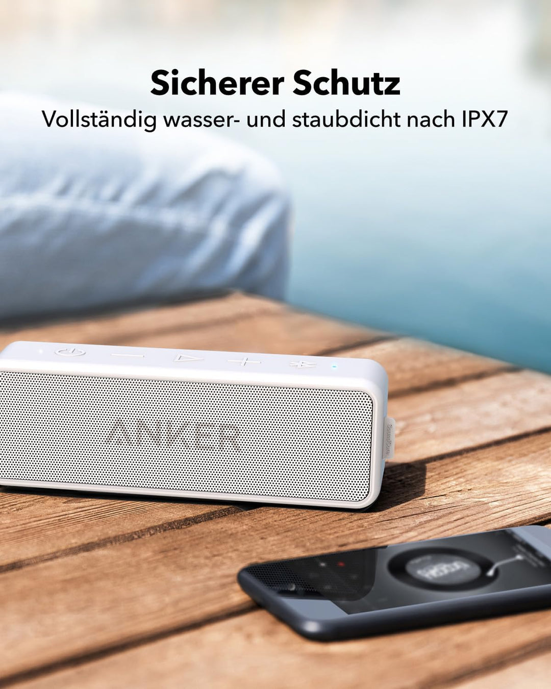 Anker SoundCore 2 Bluetooth Lautsprecher, Fantastischer Sound, Enormer Bass mit Dualen Bass-Treibern