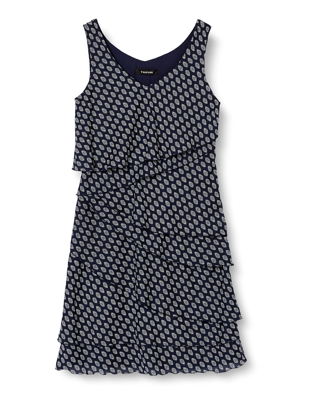 Taifun Damen Gewebe Kleid 40 Dark Ocean Gemustert, 40 Dark Ocean Gemustert