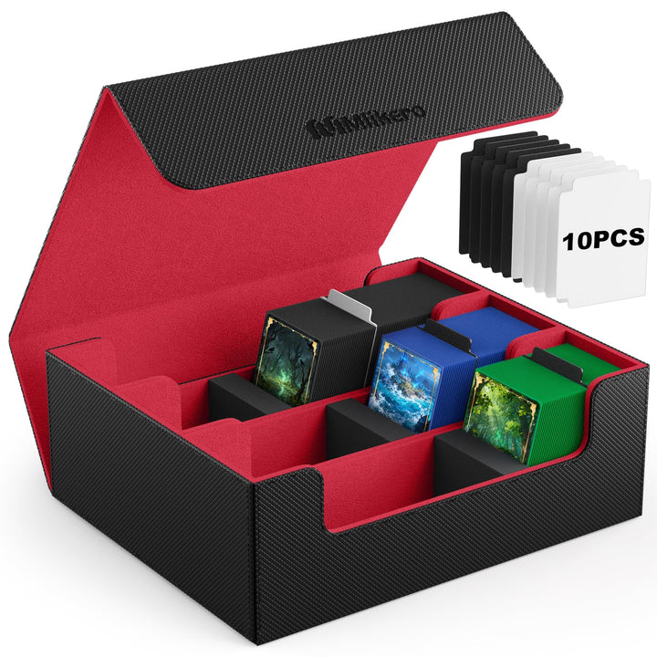 Mlikero Sammelkarten-Aufbewahrungsbox für 1800+ Karten, Magnetische Karten Deck-Box passend für MTG