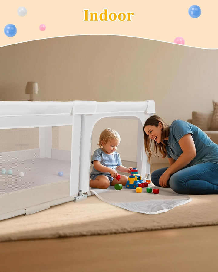 Grosser und Faltbarer Laufstall für Baby: 180 x 150 x 75 cm Playpen,für Drinnen und Draussen,mit 20