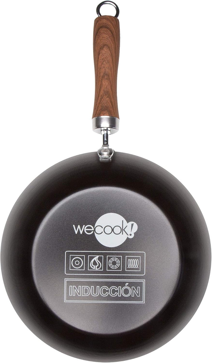 WECOOK! Carbono Wok Induktion 28 cm, Antihaftbeschichtung Titanium QUANTANIUM 3-Schicht Ökologisch P
