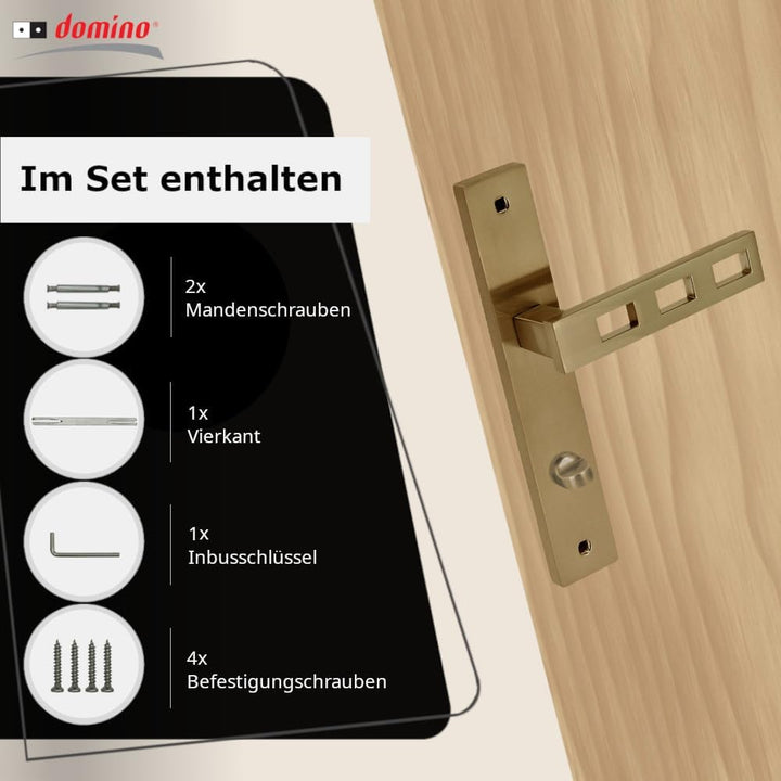domino Türgriff 78 Drückergarnitur WC - Badezimmer Set Links & Rechts Türbeschlag für WC/Badezimmert