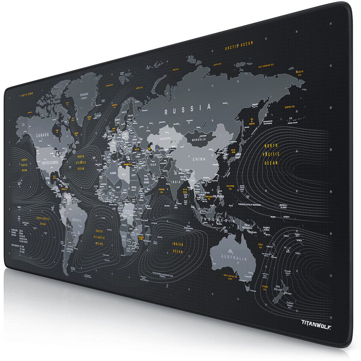 TITANWOLF - XXL Speed Gaming Mauspad Titanwolf Weltkarte 900 x 400mm - XXL Mousepad - Tischunterlage
