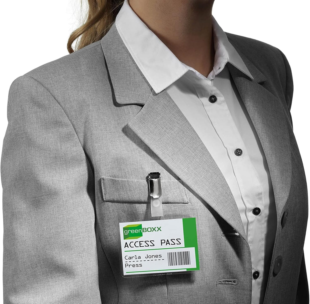 Durable Namensschild (mit Clip, 60 x 90 mm, Kunststoff) Packung à 25 Stück, transparent, 800319 60 x