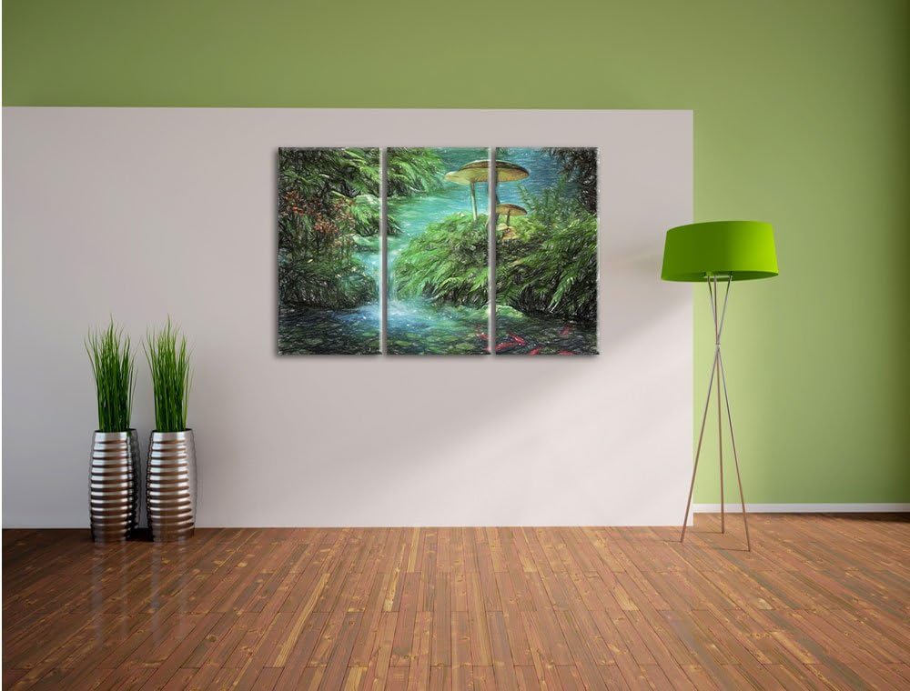 Pixxprint magischer Märchenwald als Leinwandbild/Grösse: 3 Teilig (120x80) / Wandbild/Kunstdruck/fer