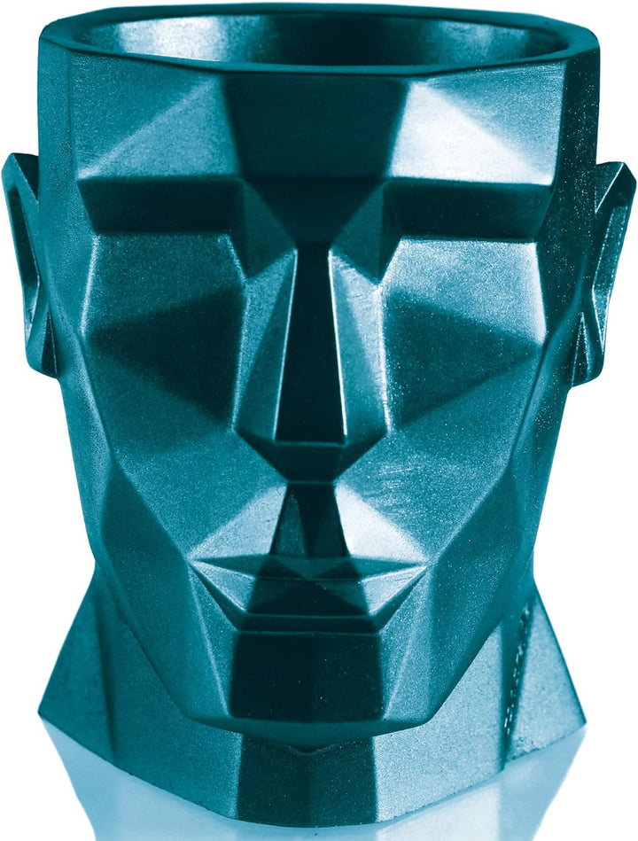 CONCRETTE Blumentopf aus Beton Apollo | Ø 14 cm | Blue Metallic | Zement-Pflanzkübel | Handgefertigt