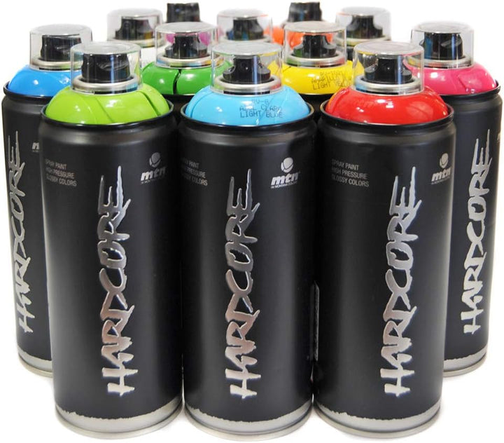 MTN Hardcore Sprühfarbe, 400 ml, beliebte Farben, 12