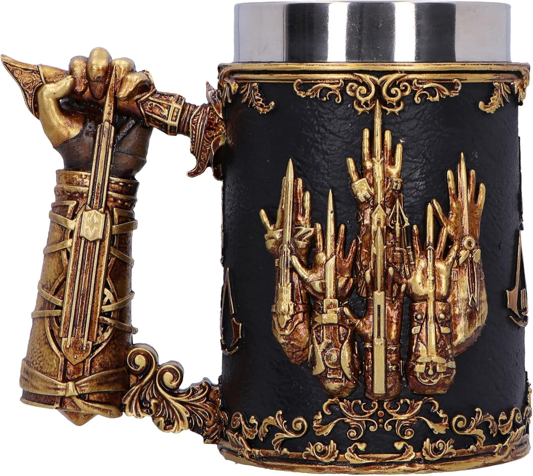 Nemesis Now Assassin's Creed Through The Ages Bierkrug, 15,5 cm, Harz, Schwarz/Gold, offizielles Ass