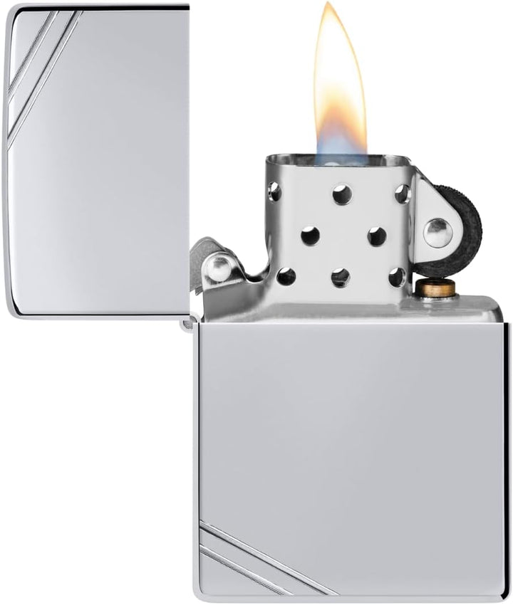 Zippo 260 24095 Hexagon Design Benzinfeuerzeug, Messing, Chrome High Polished, Chrome High Polished