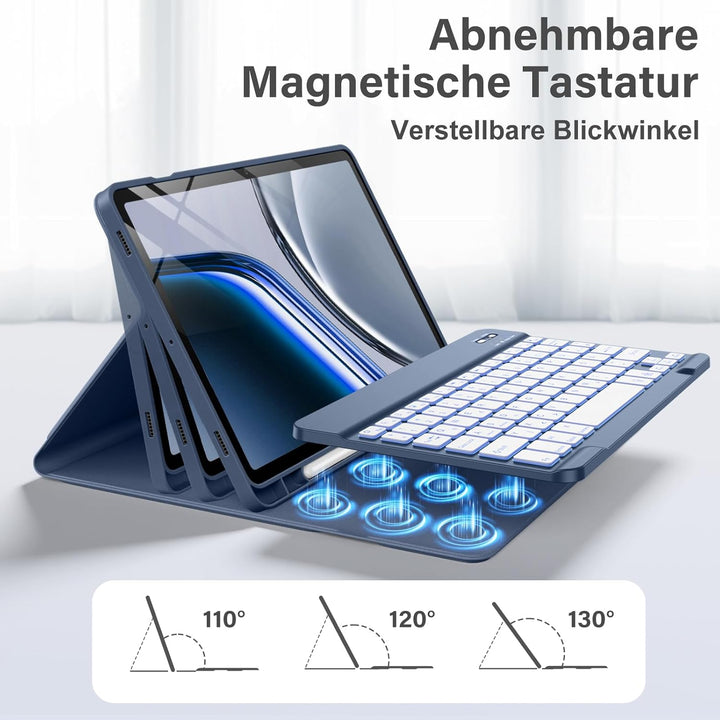 Vobafe Tastatur Hülle für Samsung Galaxy Tab S10 Lite/S10 FE/S9 FE 10.9 Zoll/Tab S9 11 Zoll, 7-Farbe