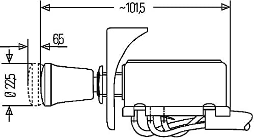 HELLA - Warnblinkschalter - Zugbetätigung - 12V - Einbau - Halogen - Kabel: 600mm - mit Glühlampe -
