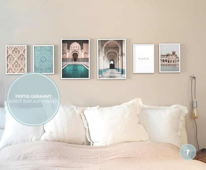 Papierschmiede® Mood Poster Set Arabic Old Town, Fertiges Bilder Set mit Rahmen (Holz, weiss), Wohnz