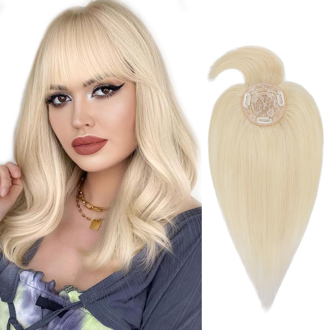 Silk-co Topper Extensions Haarteile Echthaar Clip in Extensions Echthaar Weich Natürlich Glatt Toupe