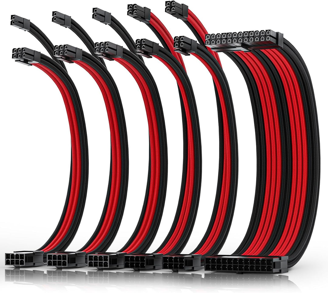 AsiaHorse Aktualisierung 16AWG Sleeved Cable Kit für PC/GPU/CPU, PSU Kabelverlängerung, PC Netzteil