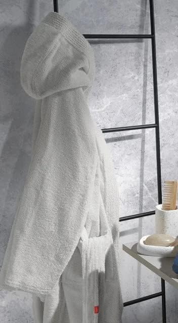 Gabel 09300 703 Bademantel für Erwachsene, 100% Baumwolle. 1x1x1 cm Bianco, Bianco
