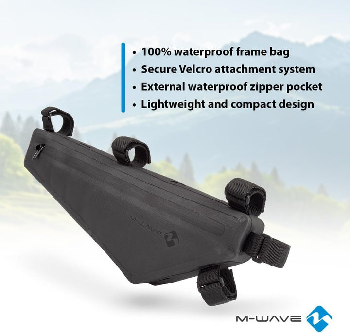 M-Wave Rahmen-Dreieckstasche Rough Ride II Triangle Fahrradtasche, Schwarz