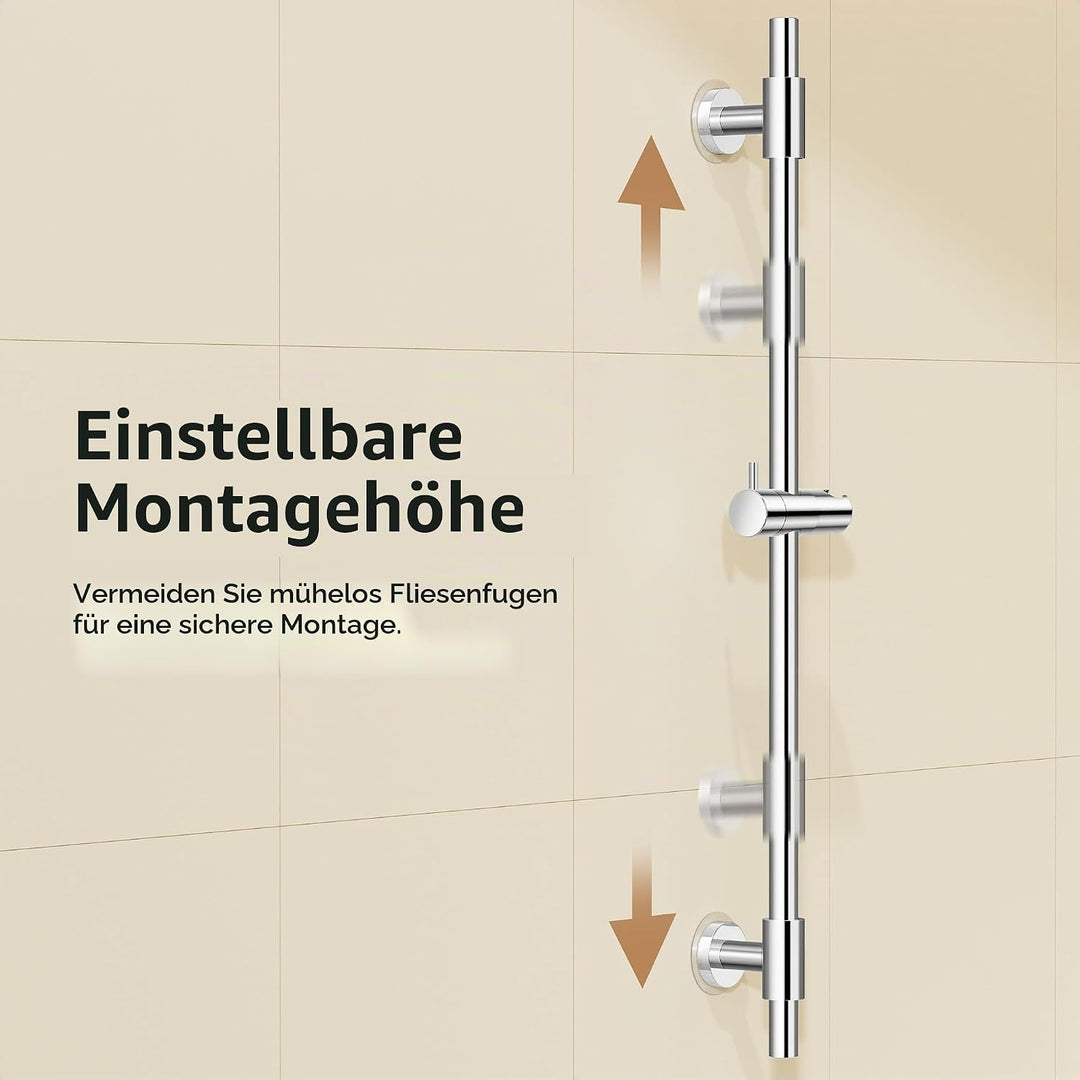 KES Duschstange ohne Bohren Brausestange Edelstahl 18/8 Duschstange mit Duschkopfhalterung Duschkopf