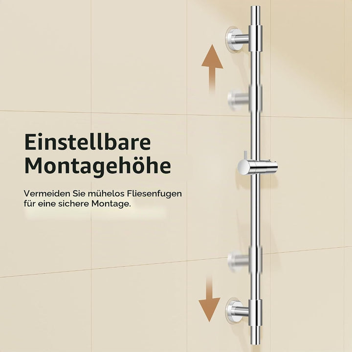 KES Duschstange ohne Bohren Brausestange Edelstahl 18/8 Duschstange mit Duschkopfhalterung Duschkopf