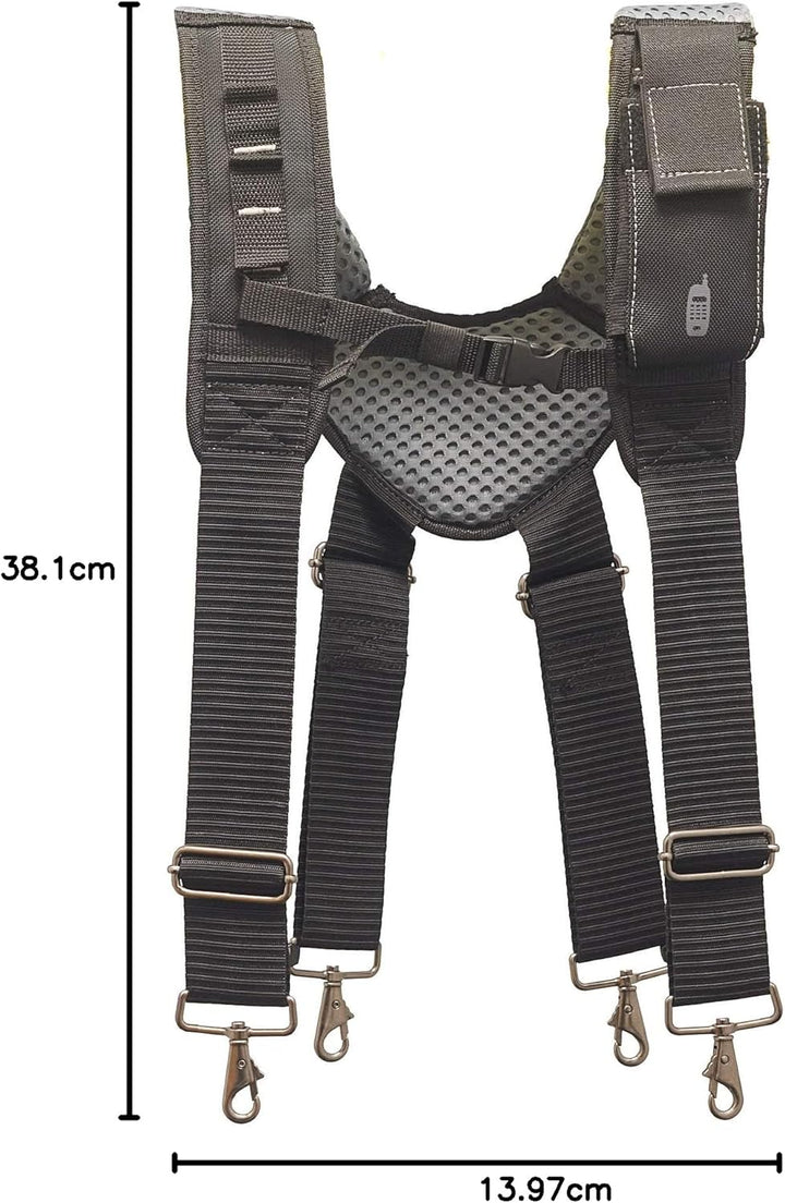 Dead On Tools DO-HSR Leather Hybrid Tool Belt with Suspender, Black, Black
