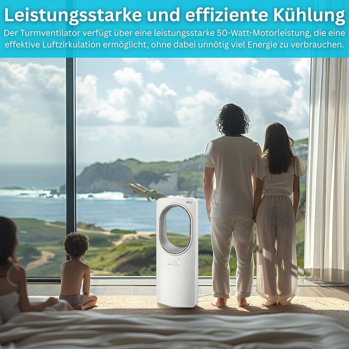 Zilan Turmventilator mit Fernbedienung Aircooler Luftkühler Design Standventilator energiesparend le