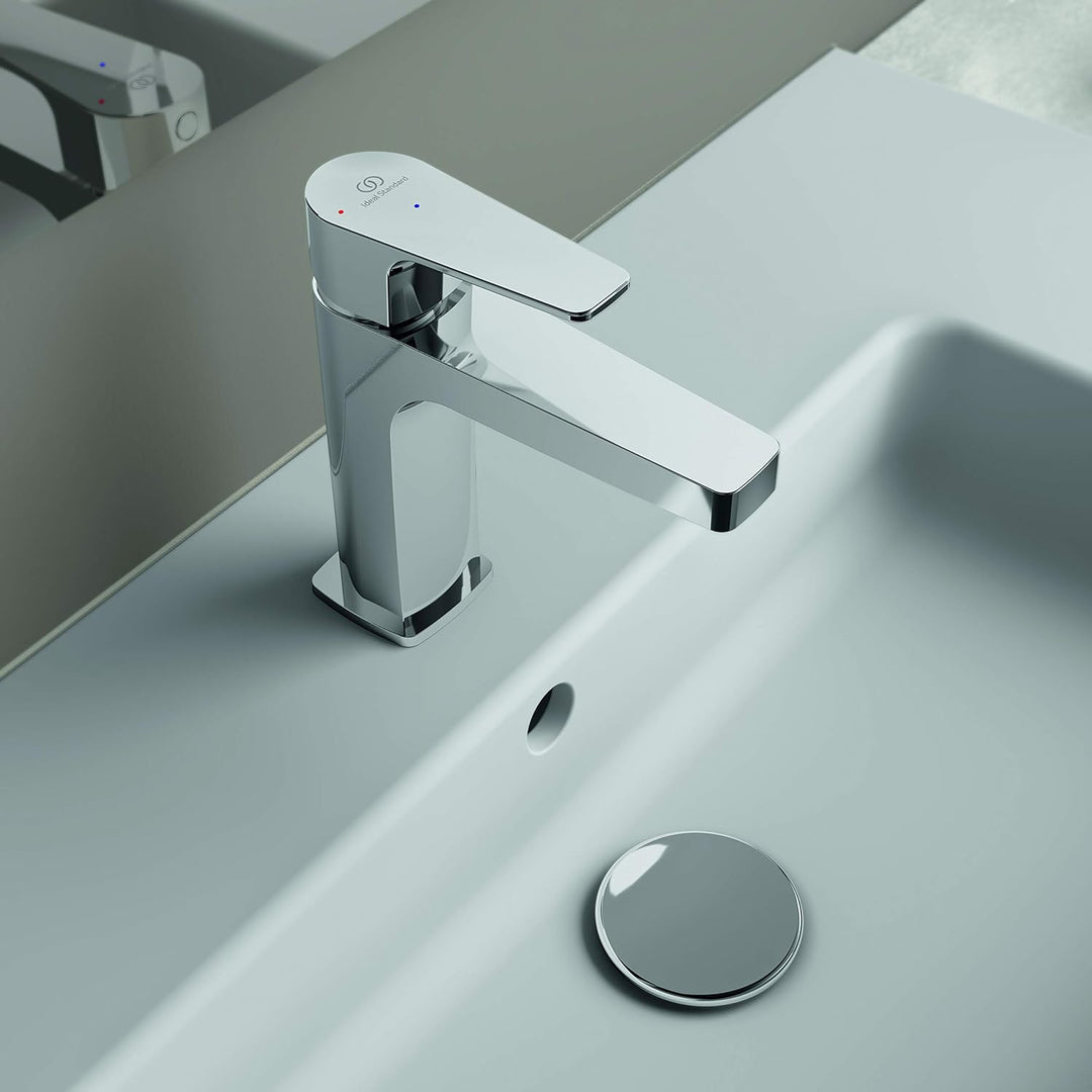 Ideal Standard BC687AA Cerafine D Waschtischarmatur Grande ohne Ablauf, Bad-Wasserhahn mit Auslauf,
