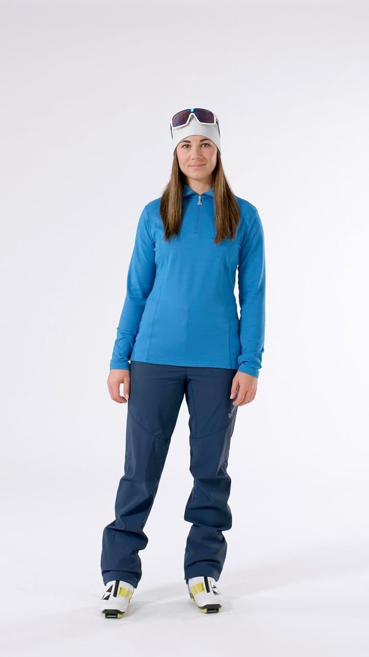 Löffler Damen Pulli DA Transtex Zip Rolli Basic 36 Schwarz, 36 Schwarz