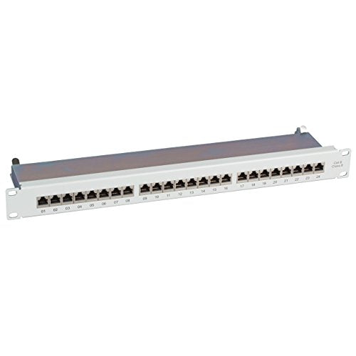 BIGtec 24 Port CAT6 Patchpanel Verteilerfeld Verteiler Patchfeld 10 Gigabit LSA Technik RJ45 8P8C RA