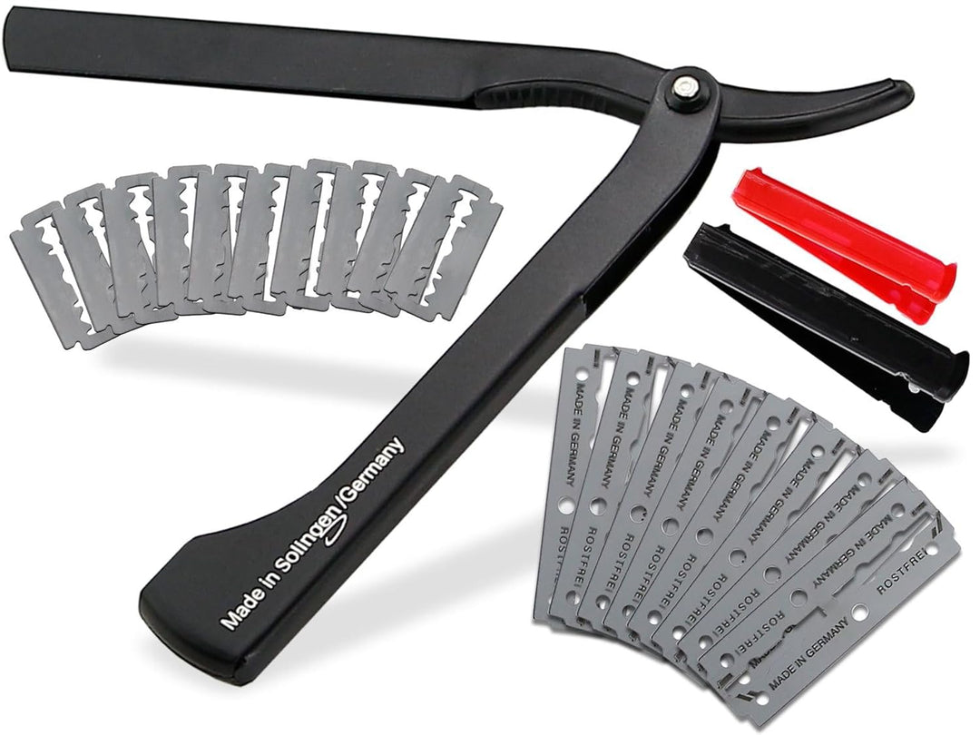 Solinger Rasiermesser Rasier-Set für Männer mit Wechselklingen Made in Germany Bartpflege Messer mit