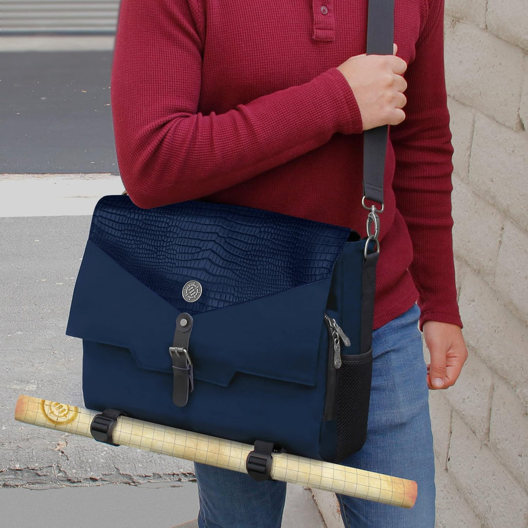 ENHANCE Player's Essentials DnD-Tasche, Sammleredition - Umhängetasche aus Drachenhaut für 2–4 Büche