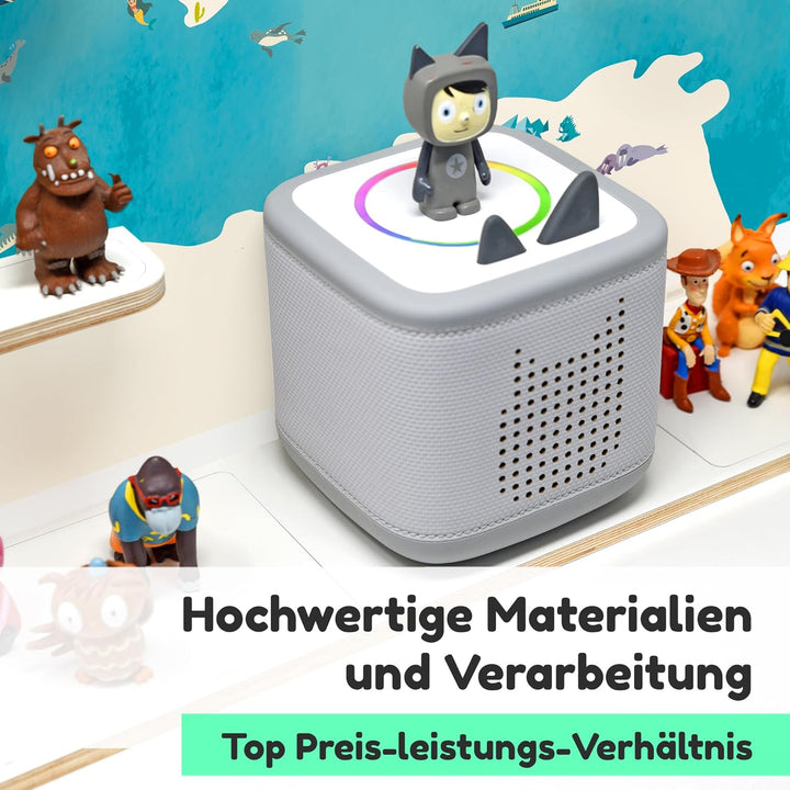 stadtecken Holzregal passend für Toniebox 2 I Geeignet für ca. 50 Tonies I Perfekte Aufbewahrung im