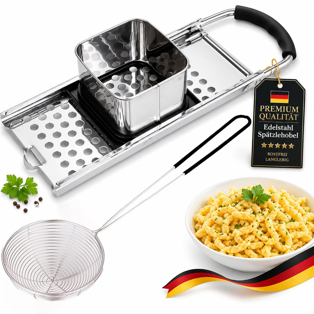 Katleay 2 Stücke Spätzlehobel, Edelstahl Spätzlehobel, Spätzle Set, Spätzlepresse, Spätzle Reibe, Sp