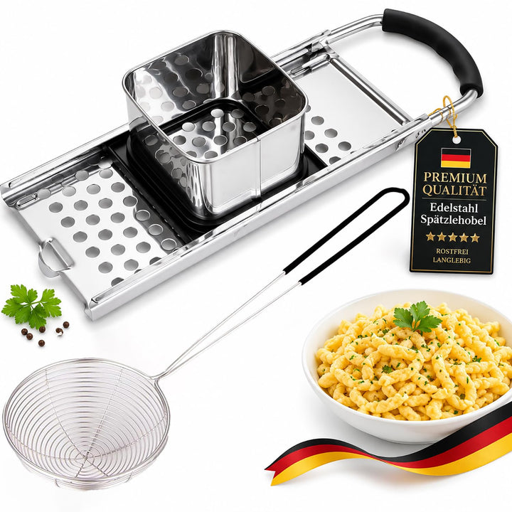 Katleay 2 Stücke Spätzlehobel, Edelstahl Spätzlehobel, Spätzle Set, Spätzlepresse, Spätzle Reibe, Sp