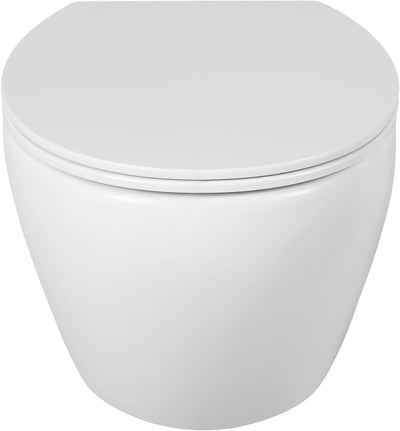 aquaSu® Spülrandloses Wand-WC Set Comida | Design-Toilette | Hänge-WC | Tiefspüler | Keramik | Abgan