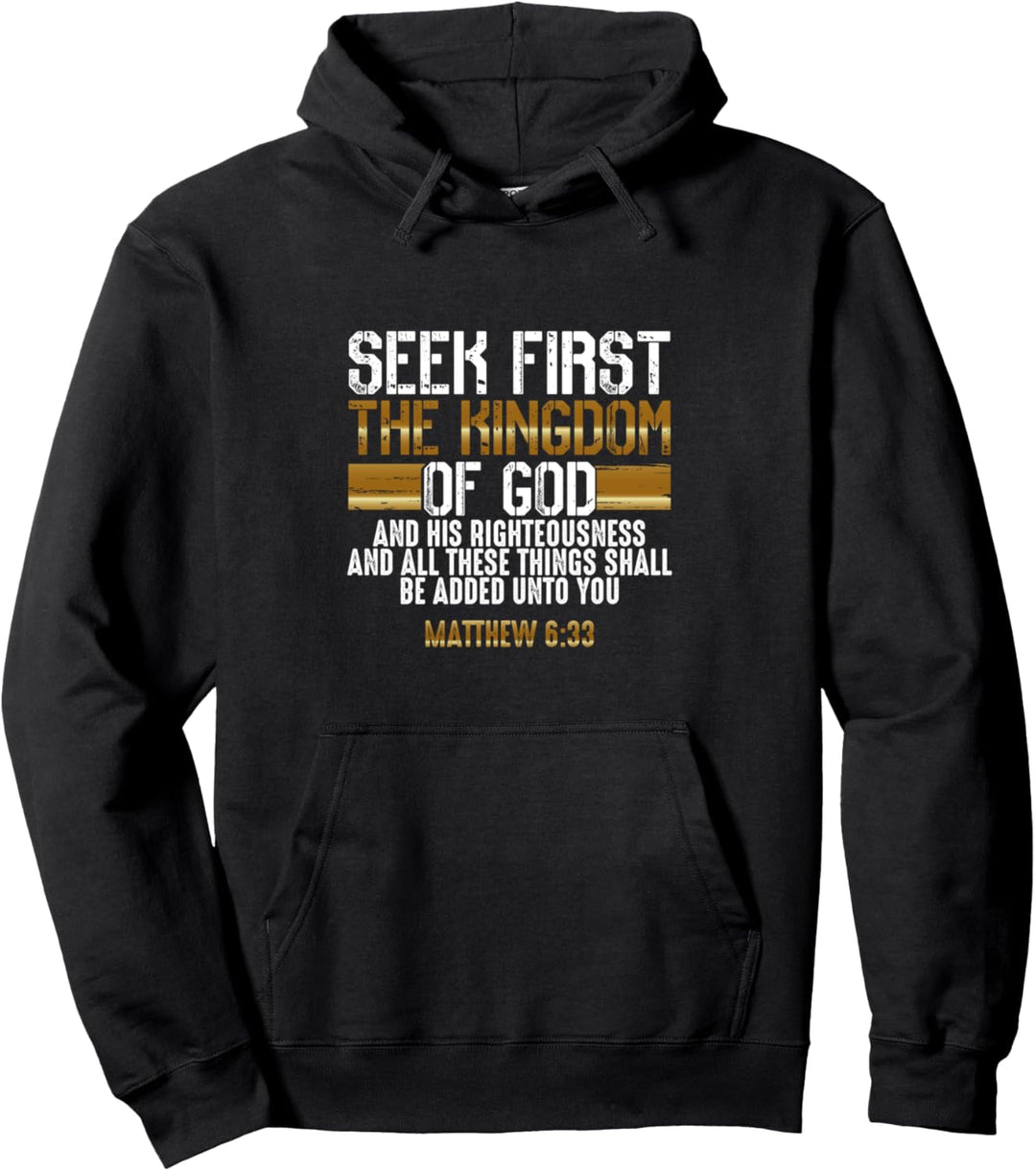 Suche zuerst das Reich Gottes - Bibelvers Christian Pullover Hoodie
