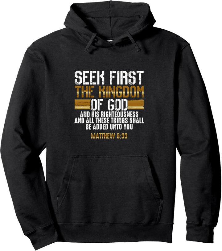 Suche zuerst das Reich Gottes - Bibelvers Christian Pullover Hoodie