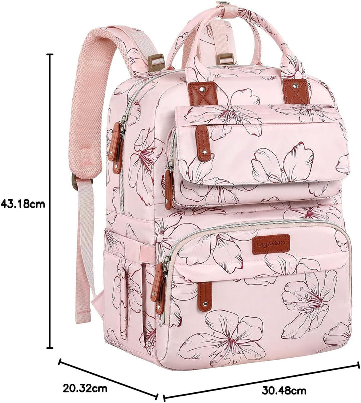 Legestori Diaper Bag Backpack, Baby Girl Diaper Bag with Insulated Pockets and Stroller Straps Rosa,