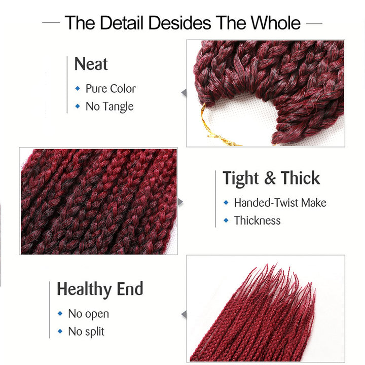 7 Packungen Häkelbraids Tressen Haarverlängerung Echthaar Strähnen für Zöpfe Afrikanische Perücke Sc