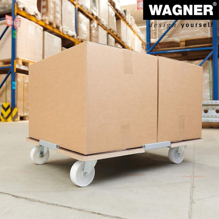 Wagner Transporthilfe MM 1379 I 80 x 60 x 13,5 cm - Tragkraft 400 kg I ideal für schwer beladene Sta