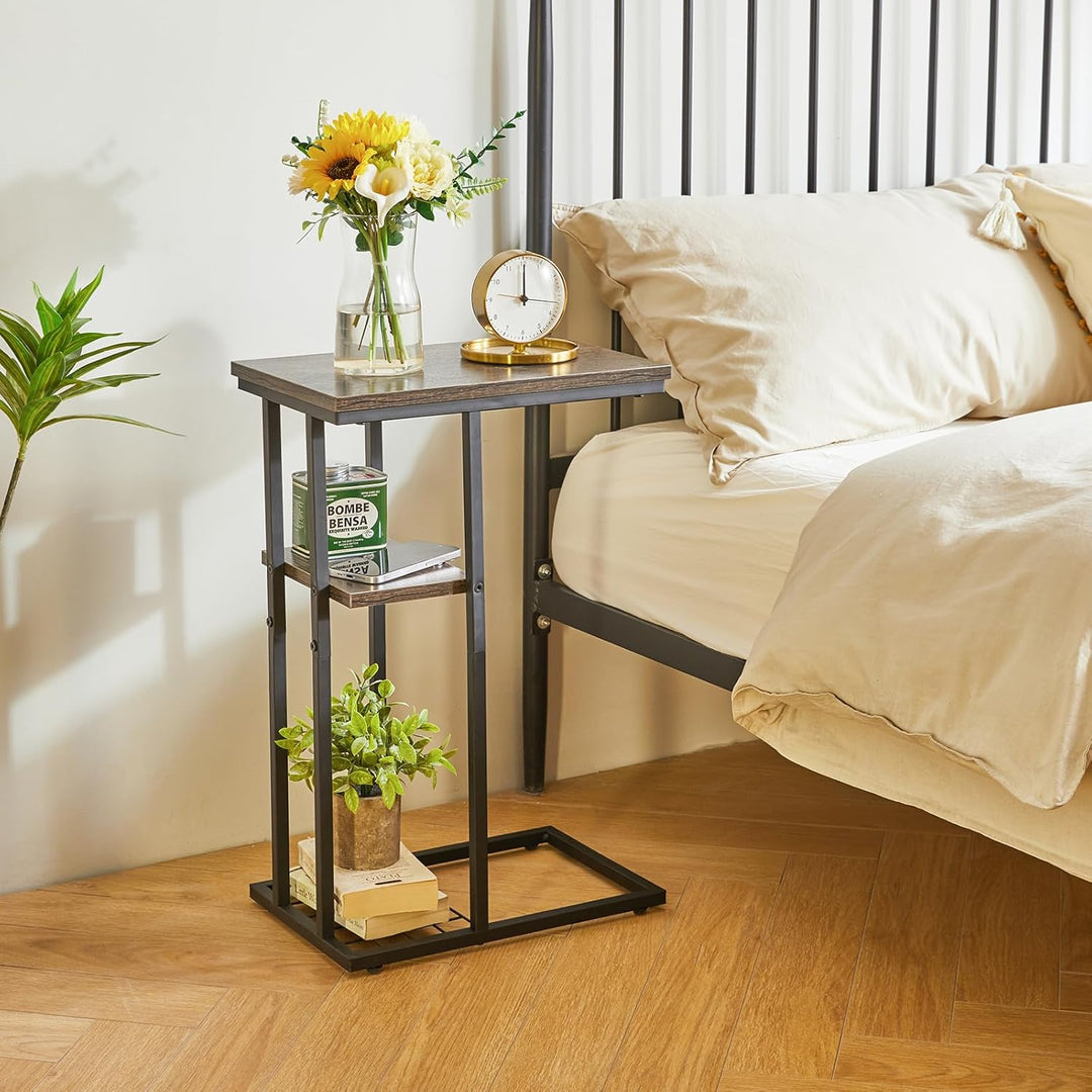 YMYNY Beistelltisch Kaffeetisch C-Form, Eleganter Kleiner Sofatisch, Industrie-Design, Sofatisch 40