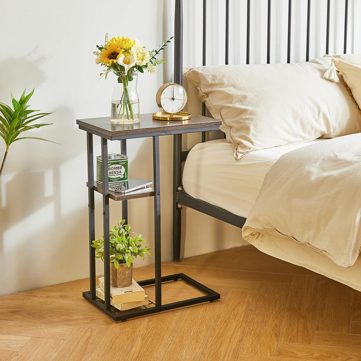 YMYNY Beistelltisch Kaffeetisch C-Form, Eleganter Kleiner Sofatisch, Industrie-Design, Sofatisch 40