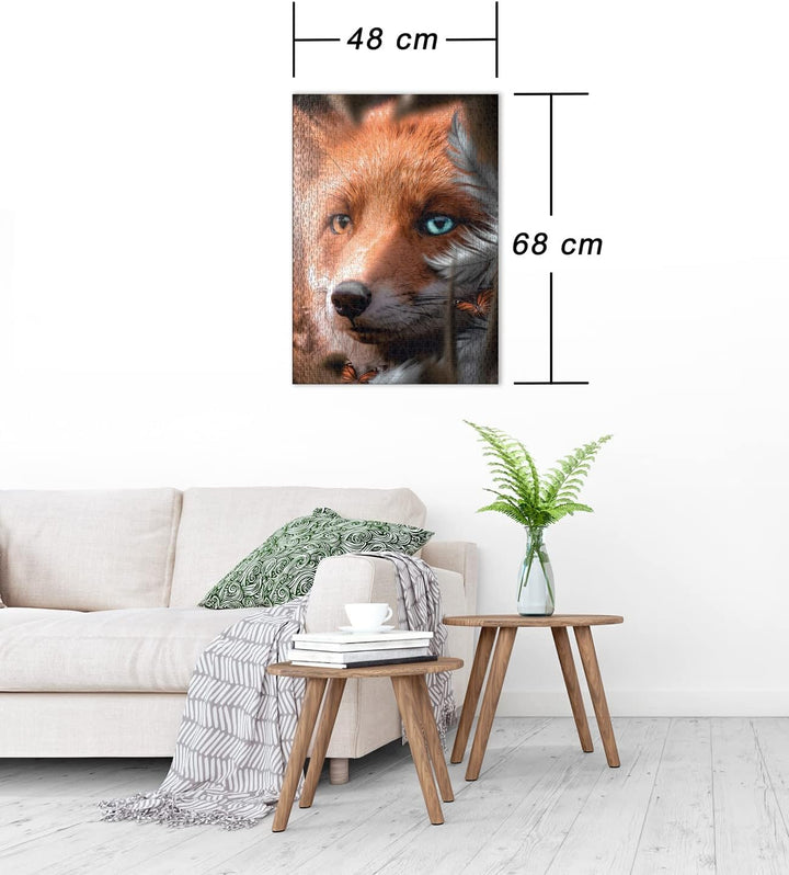 Ulmer Puzzleschmiede - Puzzle Listiger Kleiner Freund - Einfallsreiches Fuchs-Motiv als 1000 Teile P
