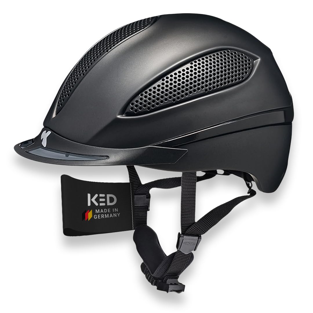 KED Paso Reithelm | Made in Germany K-Fit Black Integriertes LED-Rücklicht maxSHELL Technologie, 57-