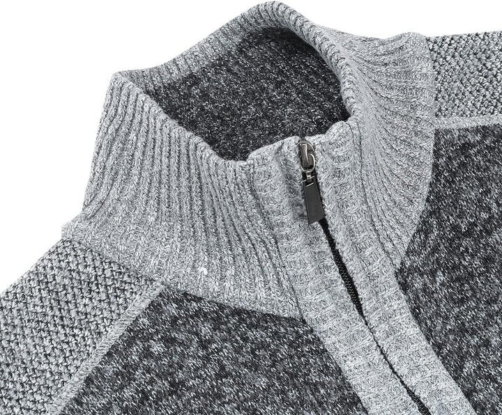 YOUTHUP Herren Strickjacke Frühling Winter Warme Sweatjacke Freizeit Strick Fleecejacke Outdoor Über